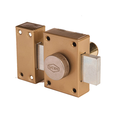 Cerrojos y Cerraduras de sobreponer - Cerrojo Llave/Pomo UCEM 4101 60 mm Dorado