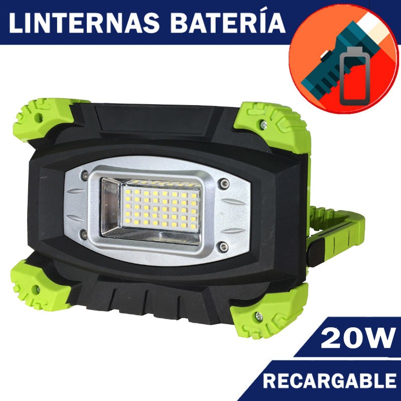 Proyector LED Exterior 20W Portátil con Batería Recargable USB