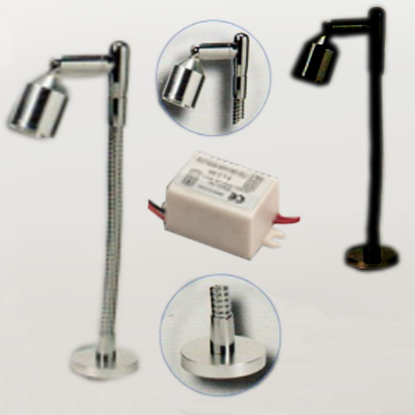 FOCO LED VITRINA 170mm BASE+VERGA 1W / 3W