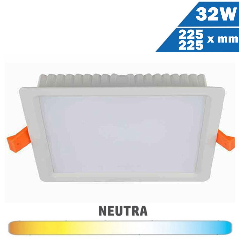 Downlight LED 32W Blanco Cuadrado 225x225mm