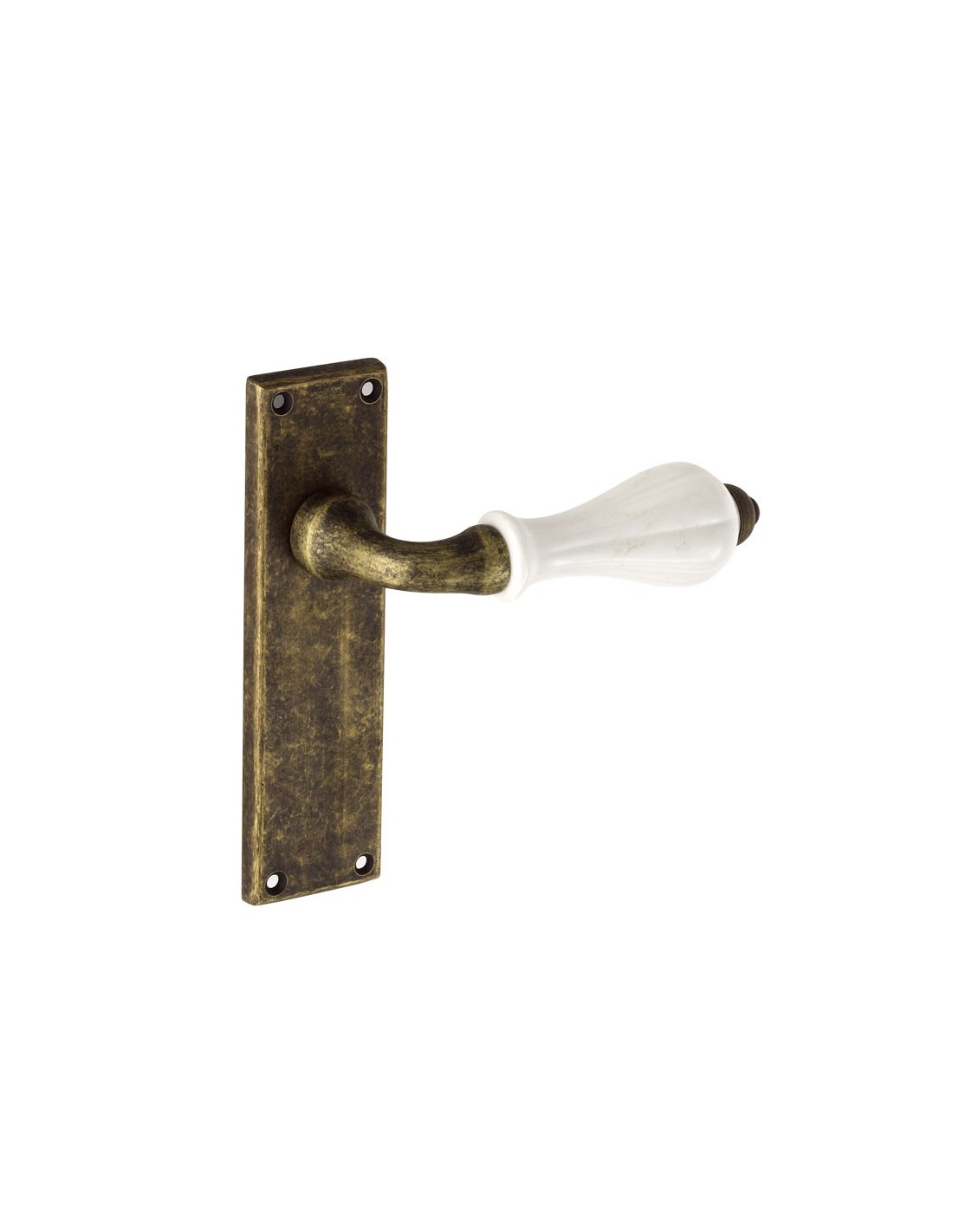 4413 MANILLA PLACA. Laton envejecido, porcelana.