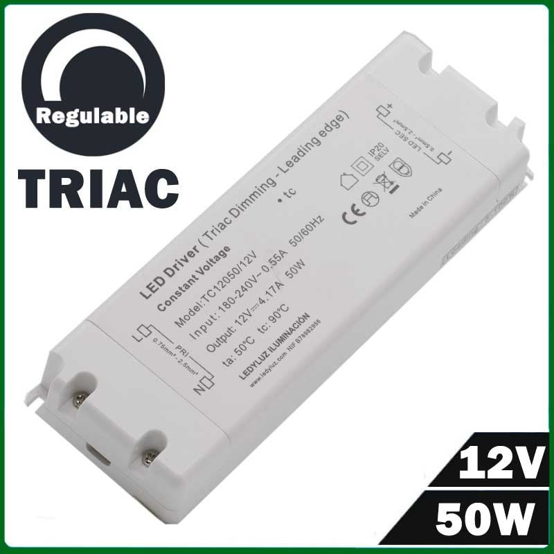 Fuente Alimentación LED Regulable TRIAC Tensión Constante 12V 50W
