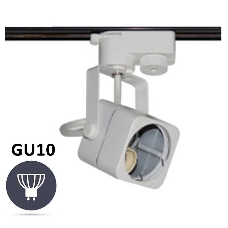 Foco Carril Trifásico GU10 Dado Blanco