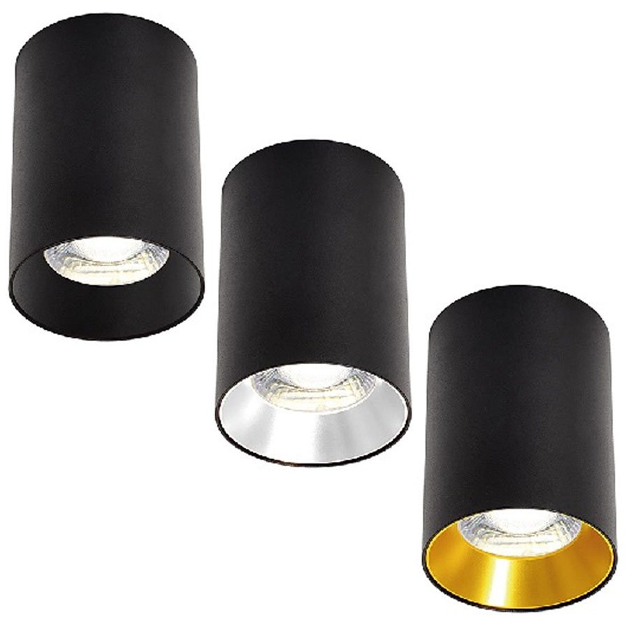 Foco Fijo Negro GU10 Reflector Negro / Plata / Oro