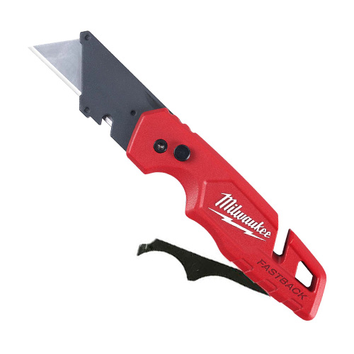 Cúter - Cúter Plegable FastBack MILWAUKEE con Depósito de Cuchillas