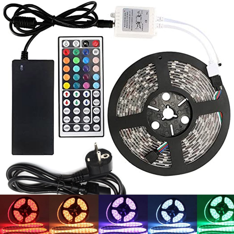 Kit Económico 5 Metros Tira LED RGB IP20 con Mando