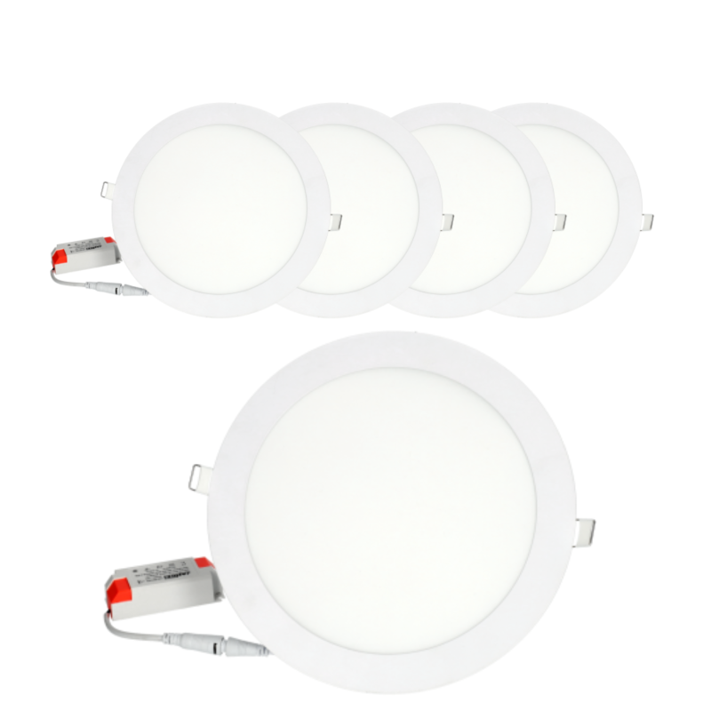 5x Downlight led 18W 6000K redondo empotrar blanco corte 200mm