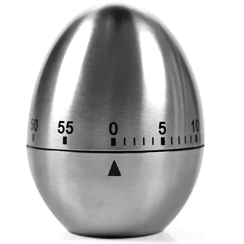 Temporizador De Cocina Manual Forma Huevo Inox  Gris