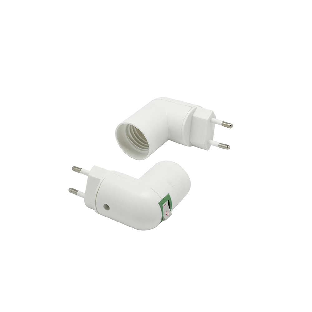 Adaptador Clavija 10A E27 Blanco Interruptor Max 60W