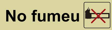 Letrero Silueta Grande  Metalizado No Fumeu