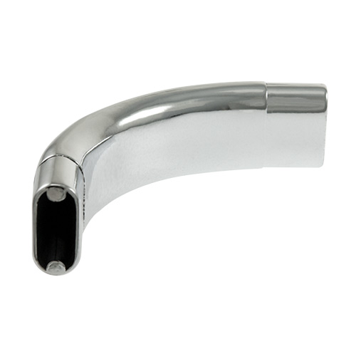 Interior armario - Tubo Oval Acodado 90º para Barra Armario Cromo Brillo