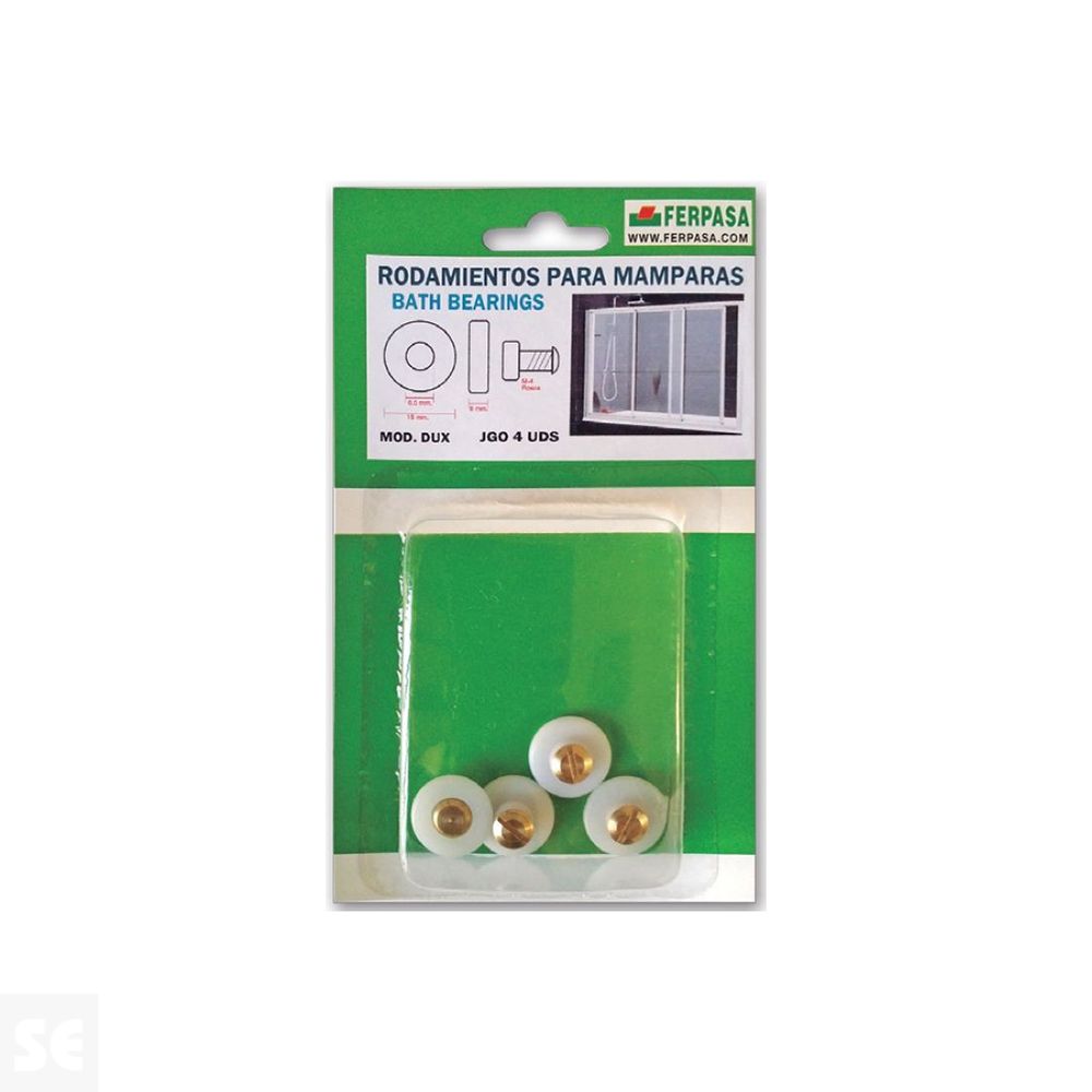 Rodamientos Nylon Mod.Dux C/Tornillo (4U.) 6 5x19x6Mm M-4