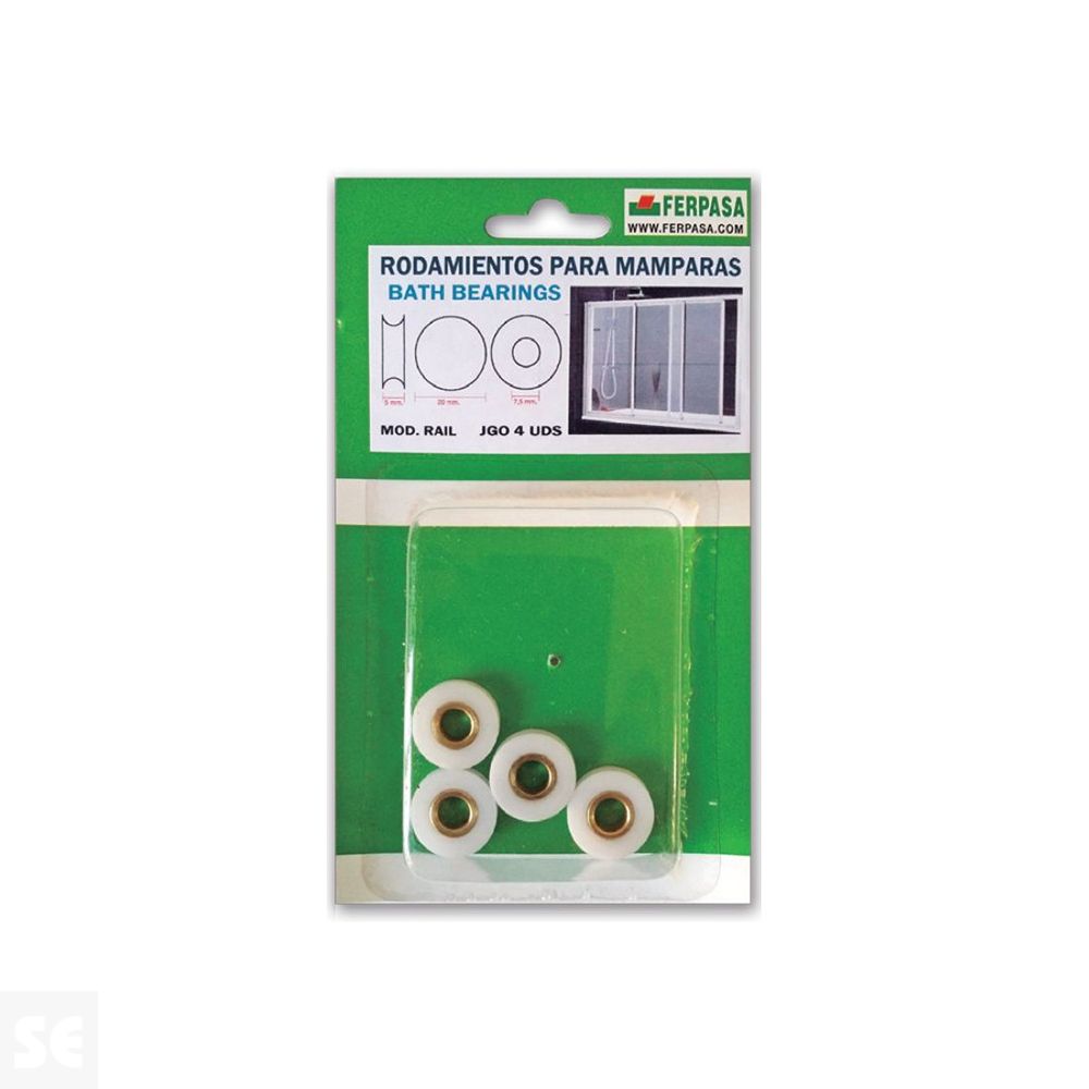 Rodamientos Nylon Mod.Rail (4U.) 7,5x20x5Mm