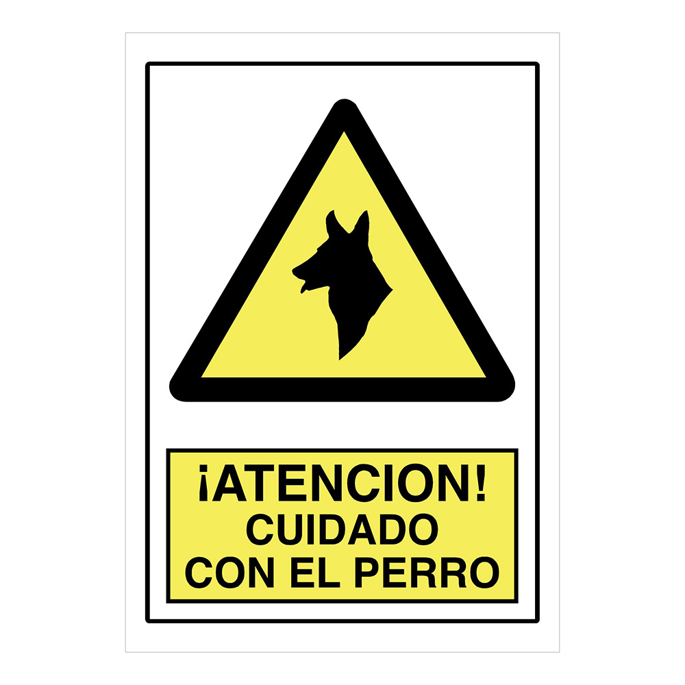 Señal Advertencia Cuidado Con El Perro 21x30 Ref. Ap-02