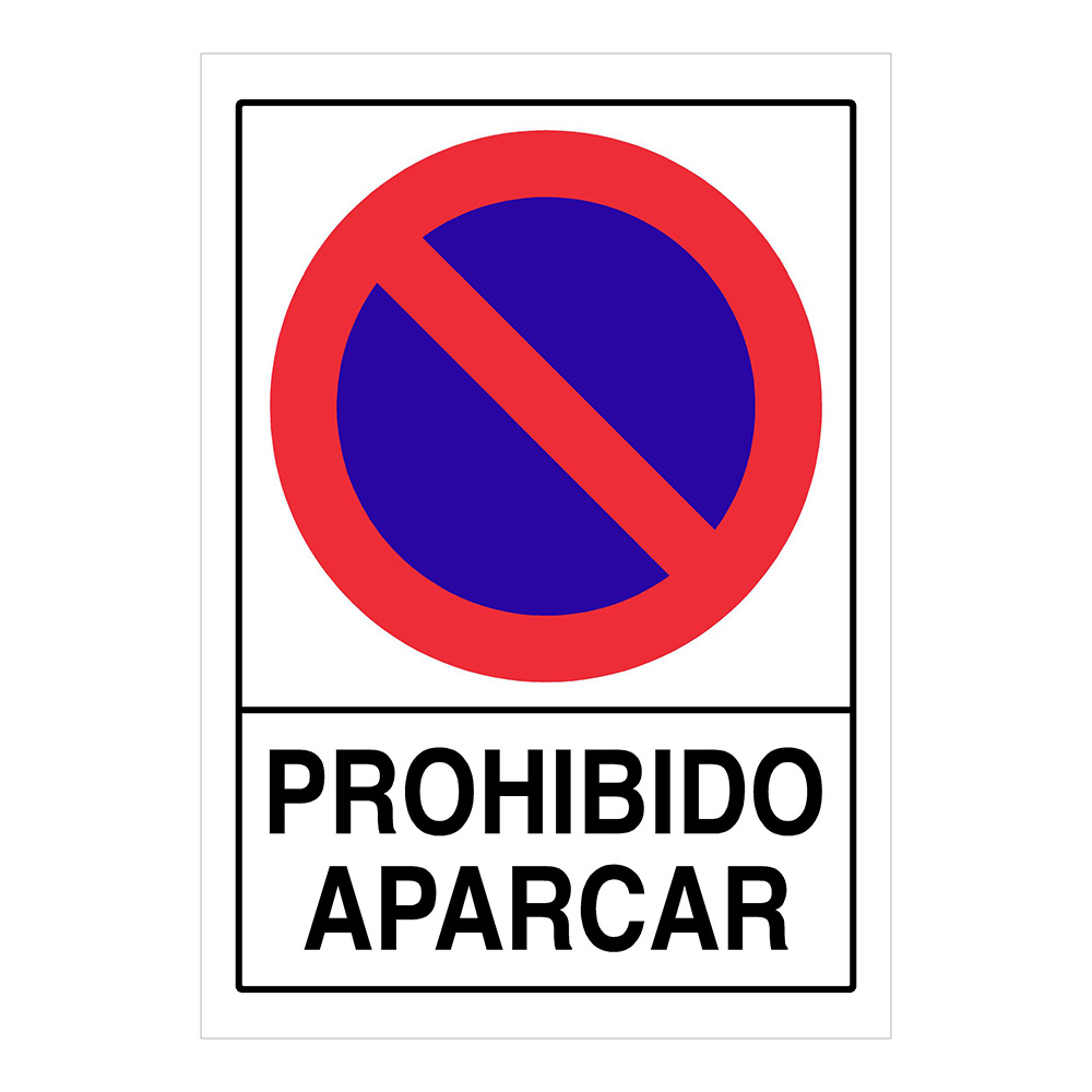 Señal Prohibicion Aparcar  21x30 Ref. Pr-350