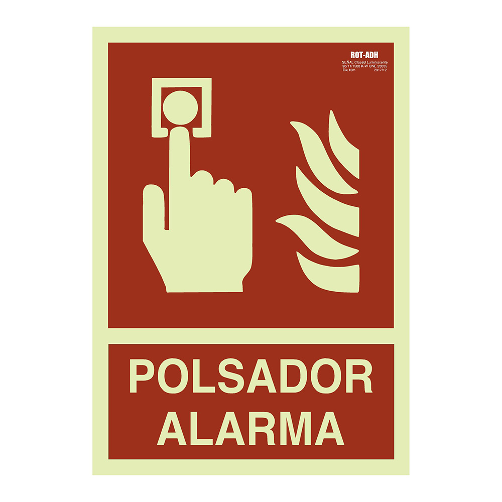 Señal Pulsador Alarma L. 21x30 Ref. 088 L