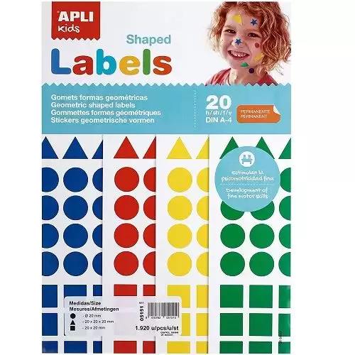 Bolsa A4 Gomets 20 Mm Colores Surtidos 20 Hojas  Multicolor