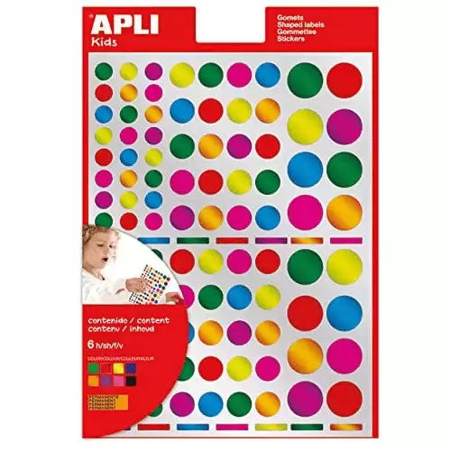 Bolsa Gomets Redondos Metalizados Colores Surtidos 6 Hojas  Multicolor