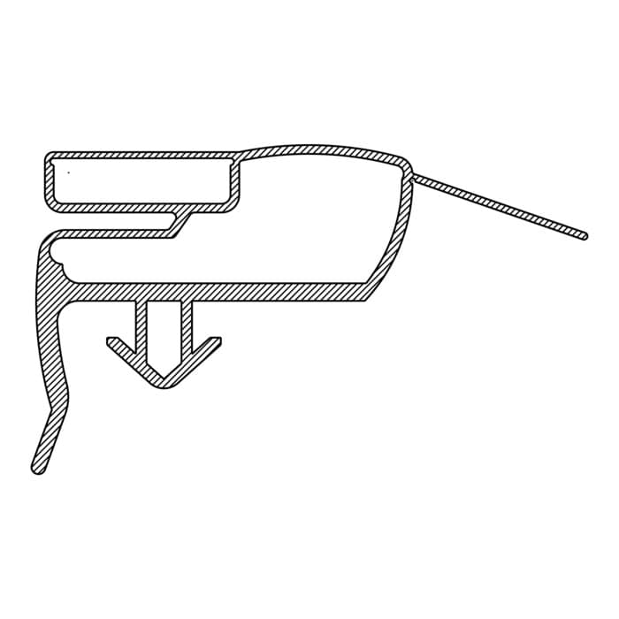 Junta magnética para puerta de congelador, blanca - 563 x 1710mm