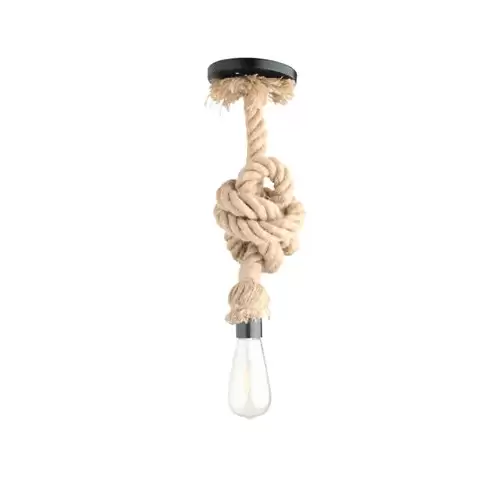 Portalamparas Cuerda Colgante E27  Marron