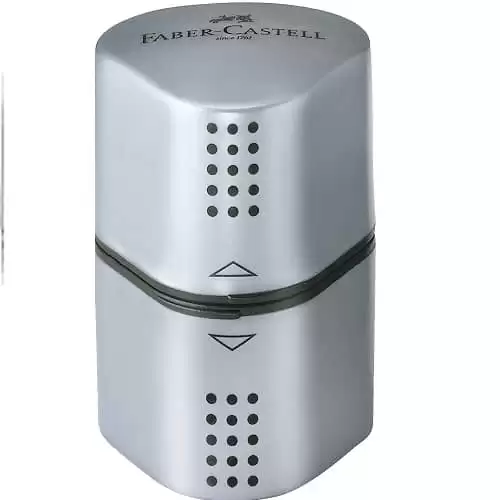 Sacapuntas Con Deposito Triple Agujero  Gris