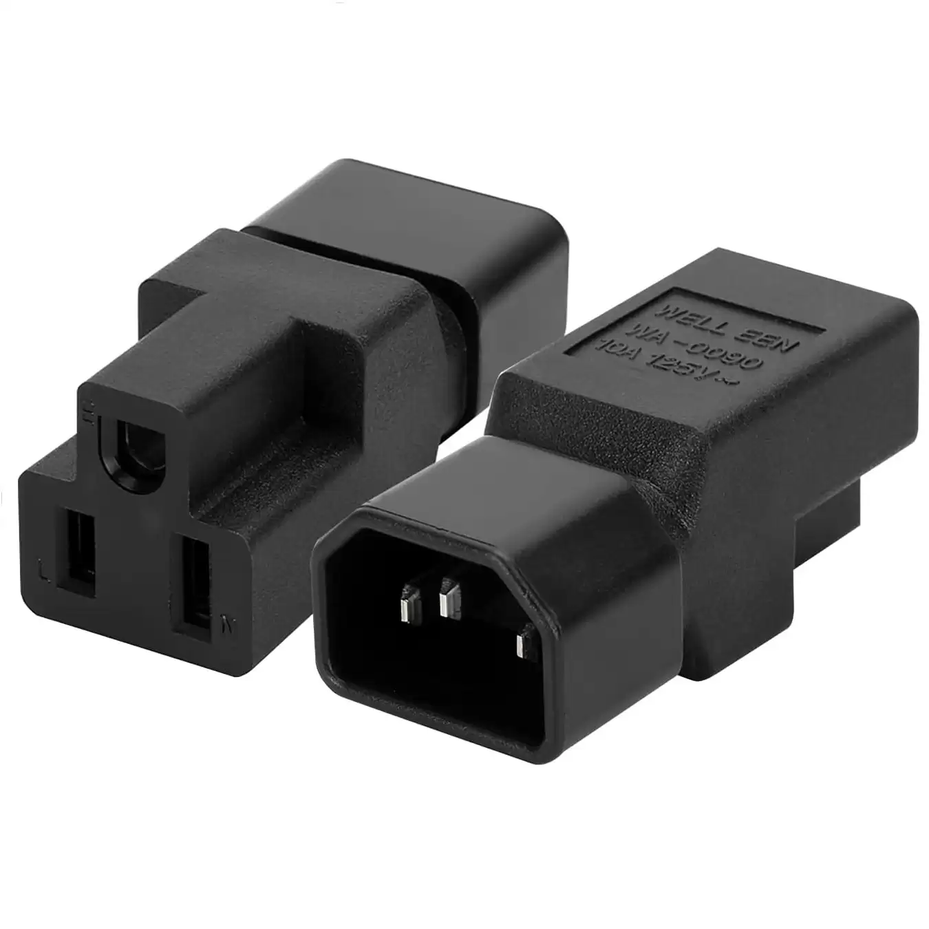 Adaptador Alimentacion C14 Macho A Nema 5-15R  Negro