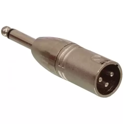 Adaptador XLR Mono 3 Pin Macho - Jack 6.35 Macho  Gris