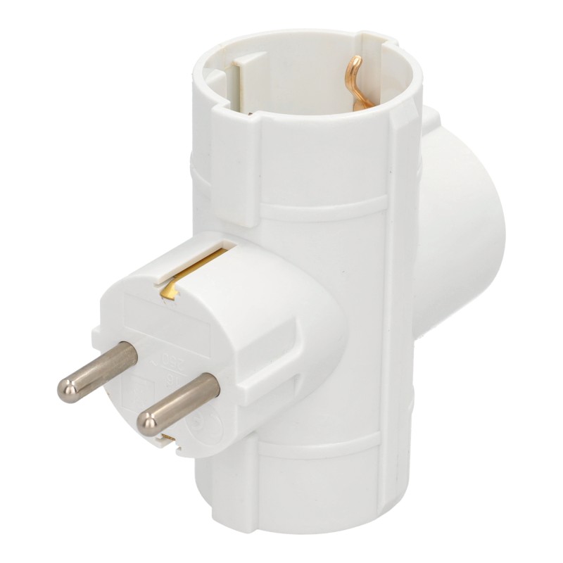 Adaptador de 3 Enchufes en forma de Cruz 3x16A, 250V