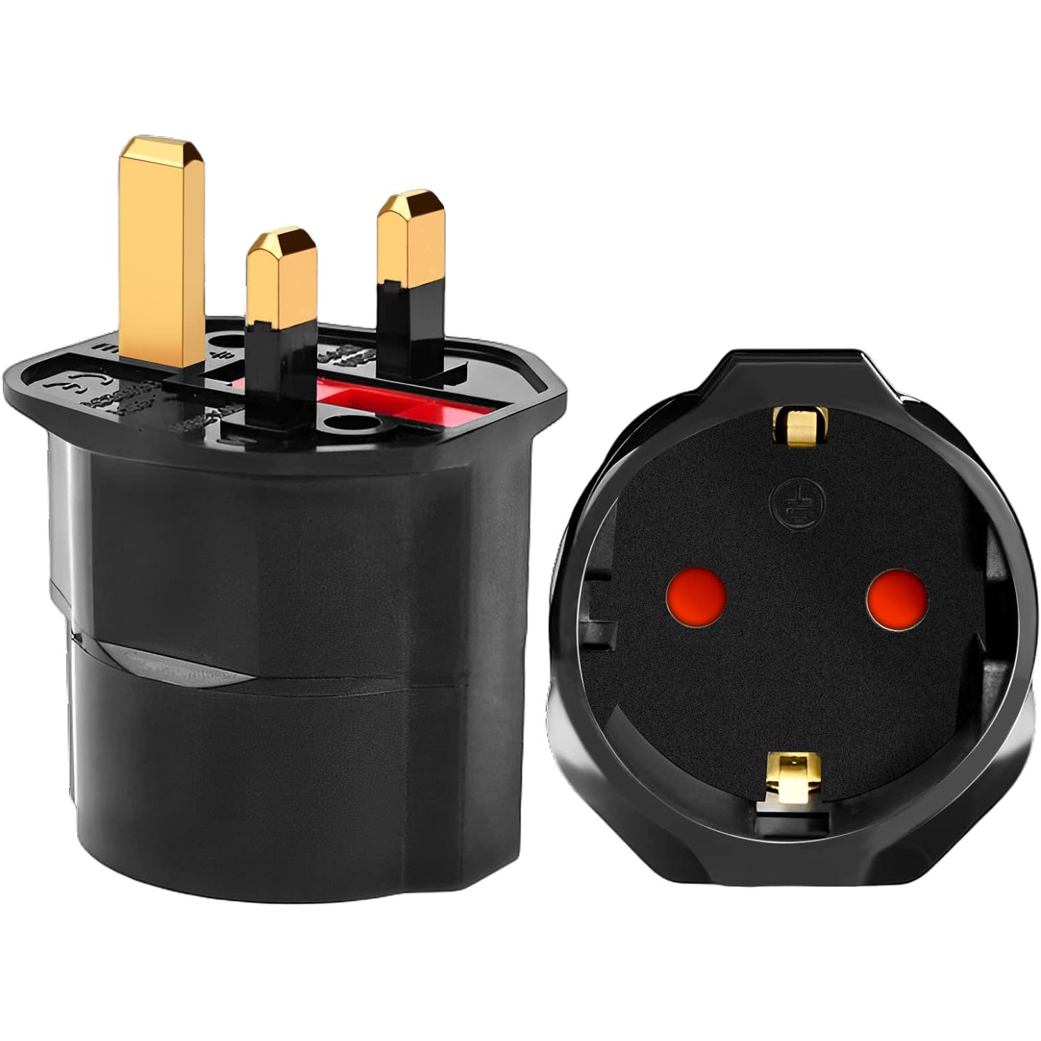 Adaptador De Enchufe De Europeo A Enchufe UK  Negro