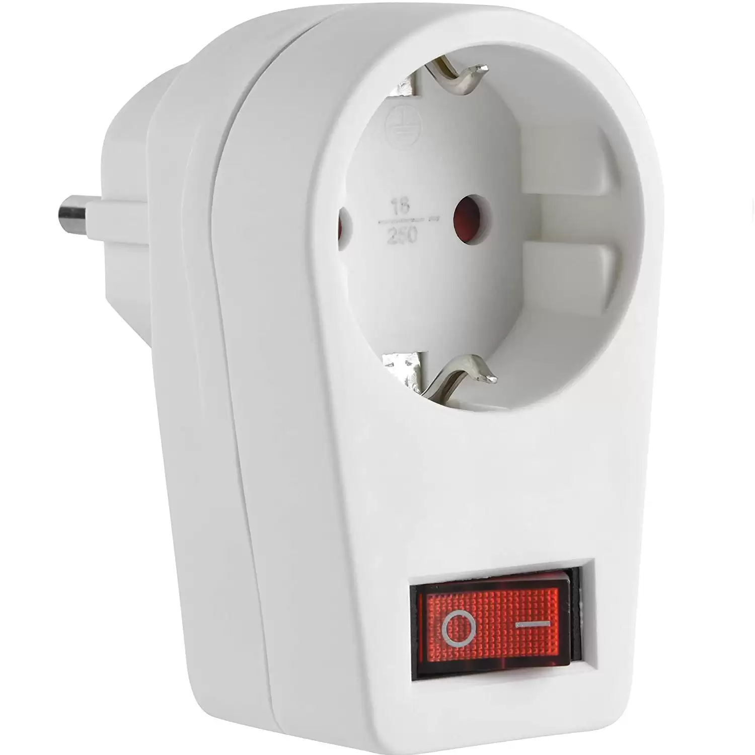 Adaptador De Enchufe Europeo Con Interruptor  Blanco