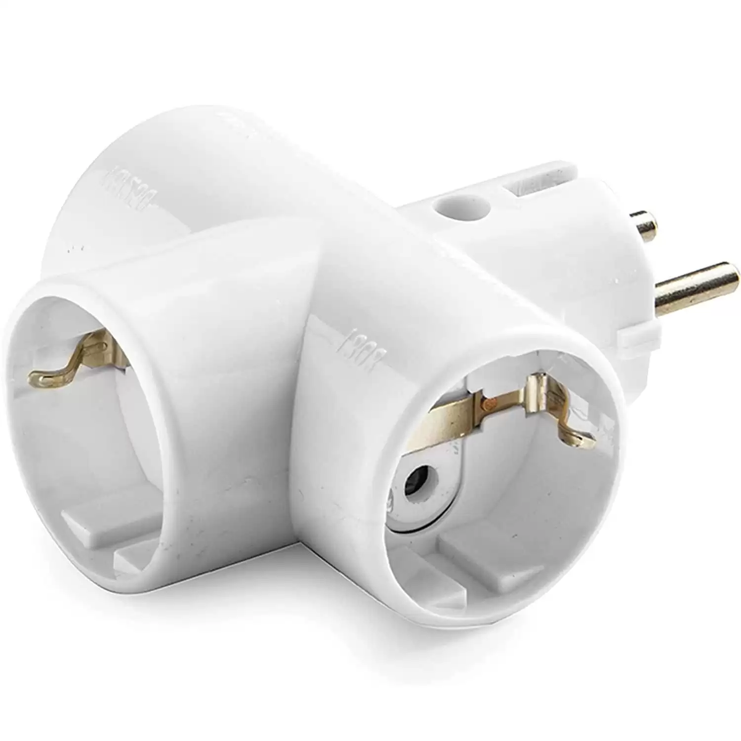 Adaptador Triple Schuko TT 16A  Blanco