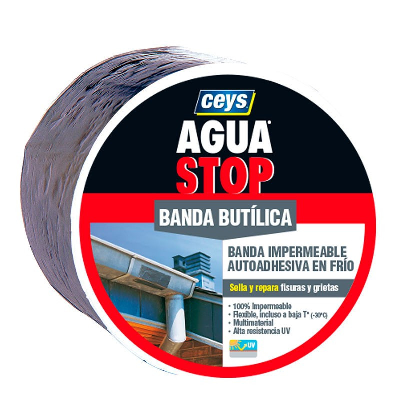 Aguastop Banda Impermeable Butilo  gris 10 cm. x 10 mt. Ceys