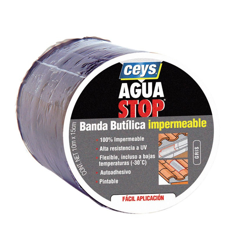 Aguastop Banda Impermeable Butilo  gris 15 cm x 10 mt Ceys