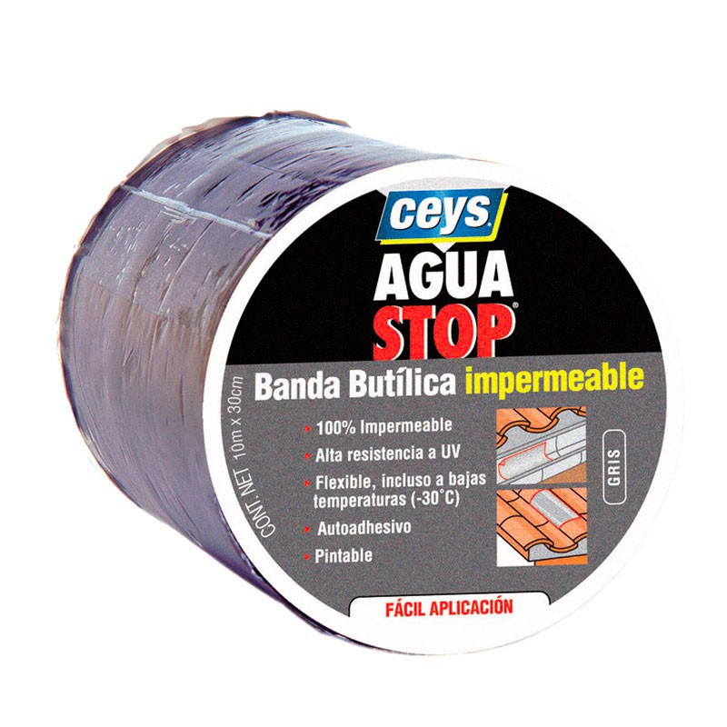 Aguastop Banda Impermeable Butilo  gris 30 cm. x 10 mt. Ceys