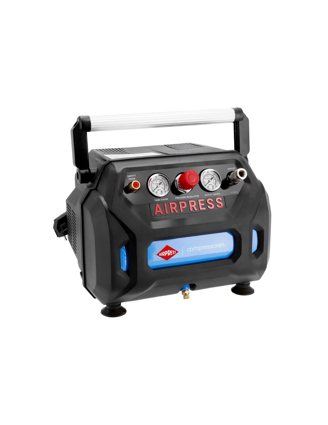 AIRPRESS Compresor de aire sin aceite H 215-6 8 bar 1,5 CV 92 l/min 6 l