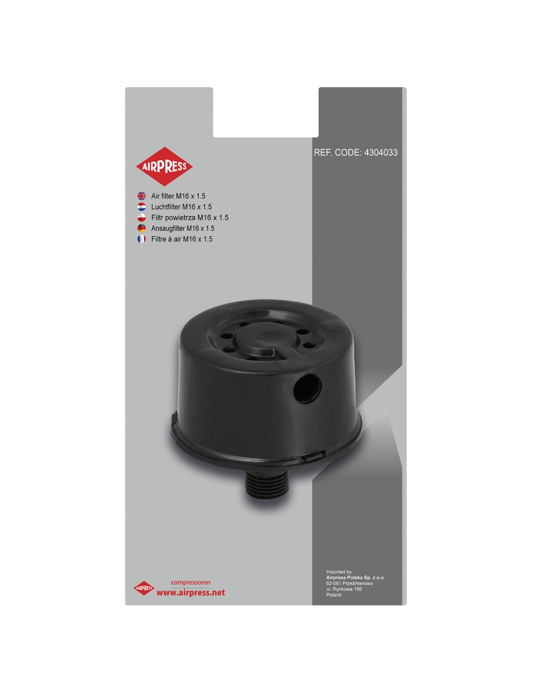 AIRPRESS Filtro de aire M16 x 1.5