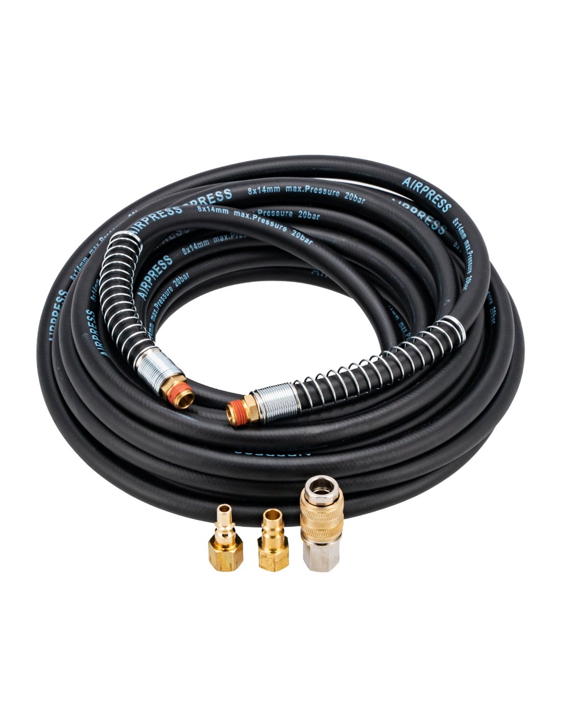 AIRPRESS Manguera de aire 20 bar 10 m 1/4" 14 x 8 mm hybrid polymer con kit of Acoplamientos
