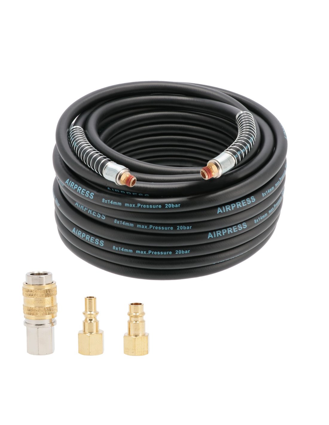 AIRPRESS Manguera de aire 20 bar 20 m 1/4" 14 x 8 mm hybrid polymer con kit of Acoplamientos