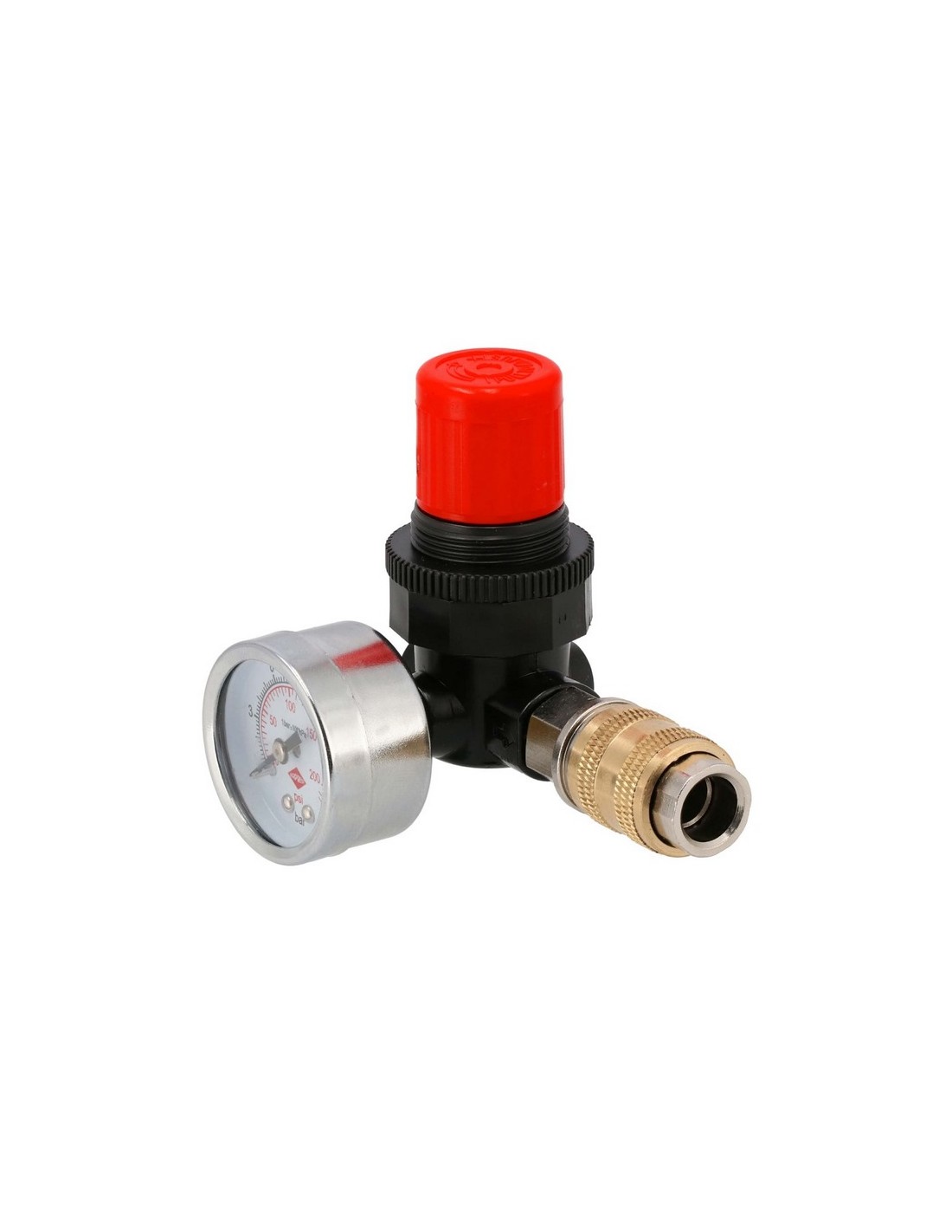 AIRPRESS Válvula reductora de presión 1/4" 12bar con universal 1/4"
