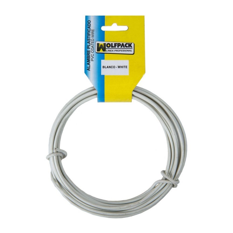 Alambre Plastificado (Rollo 15 Metros) Blanco Nº 16 / 2.7 mm. WOLFPACK