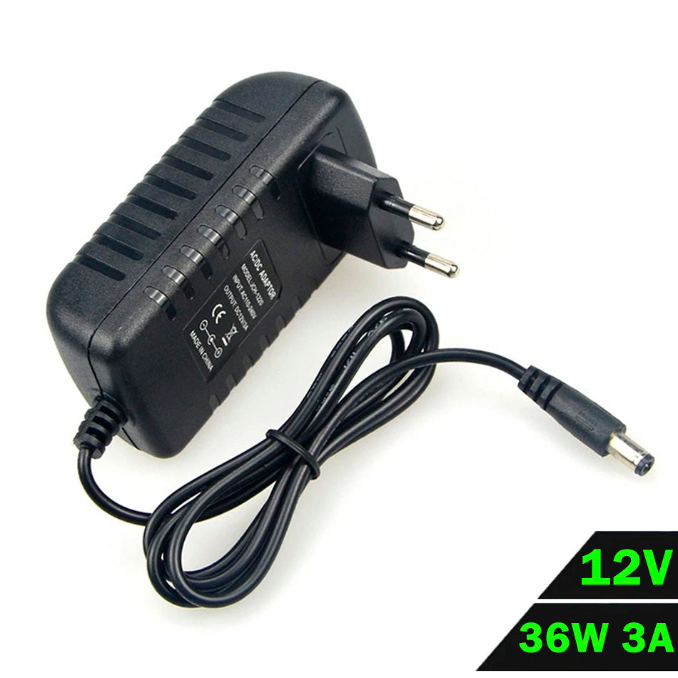 Alimentador LED 12V 3A 36W Conexión Jack Enchufable
