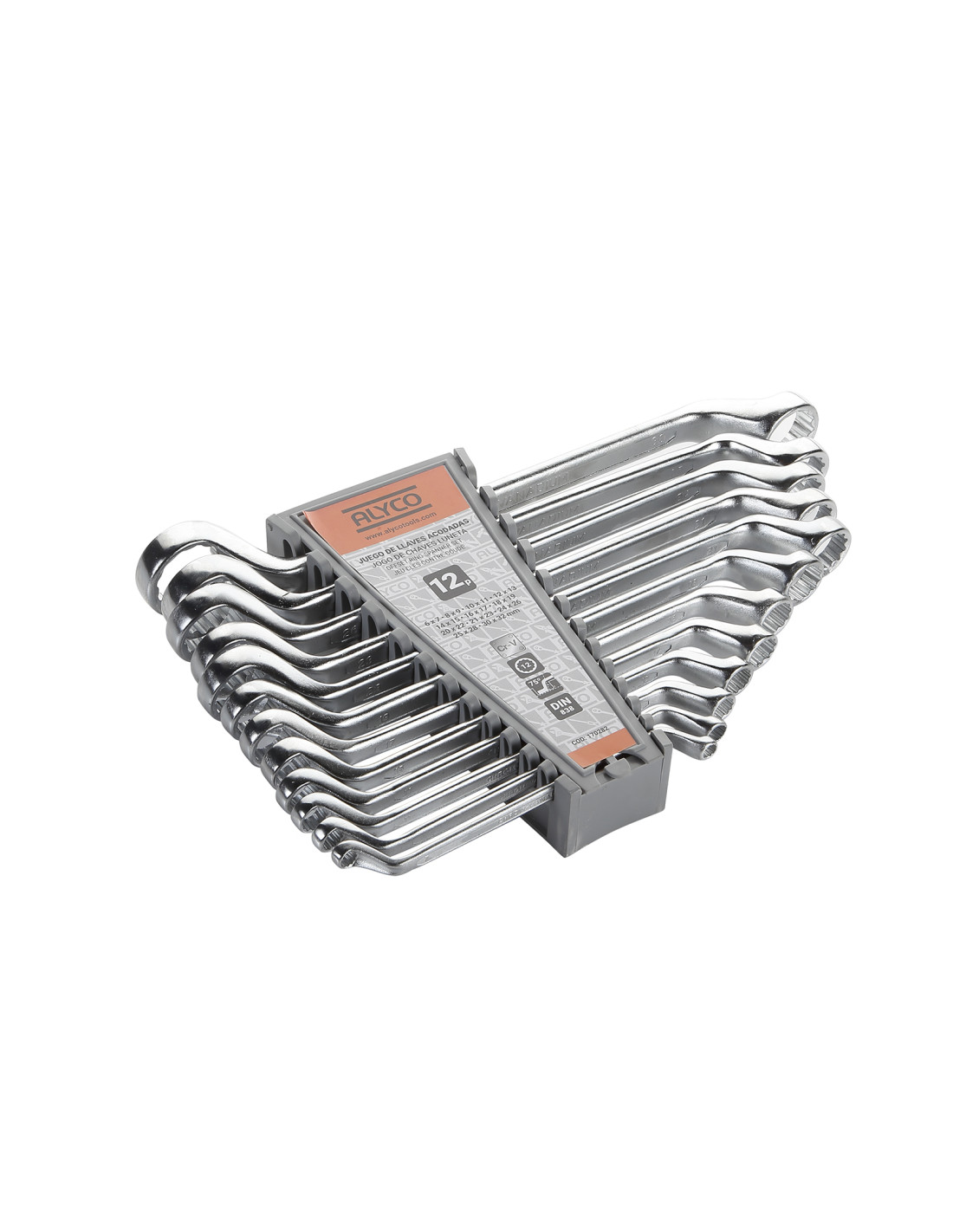 ALYCO JUEGO 12 LLAVES ACODADAS 6x7-30x32 ORANGE