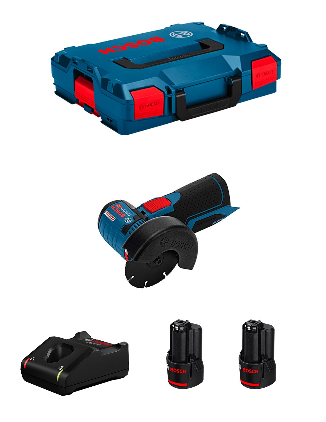 Amoladora Angular BOSCH GWS 12V-76 (2 x 3,0 Ah + GAL12V-40 + L-Boxx 102)