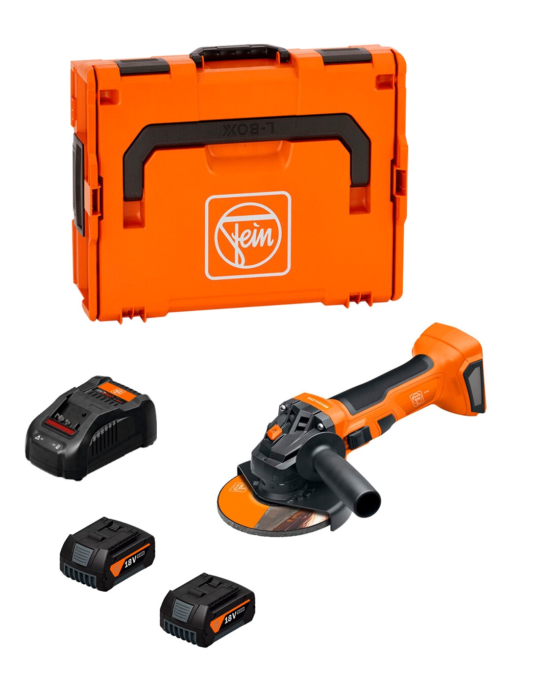 Amoladora Angular FEIN CCG 18-125-7 AS (2 x 5,0 Ah + GAL1880CV + L-Boxx 136)