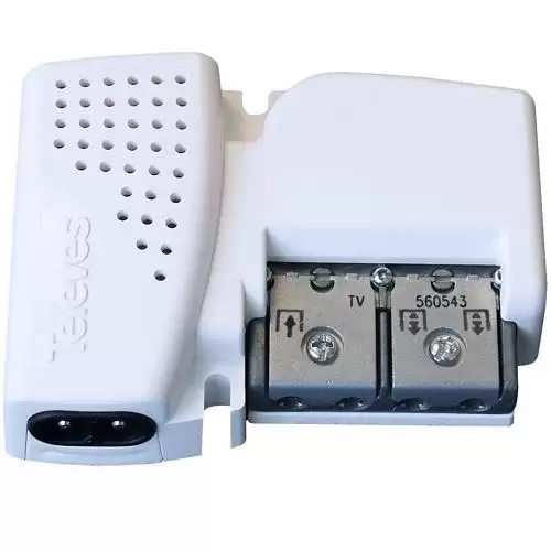 Amplificador TV Con Filtro LTE 1 Entrada - 2 Salidas + Tv 20  Blanco