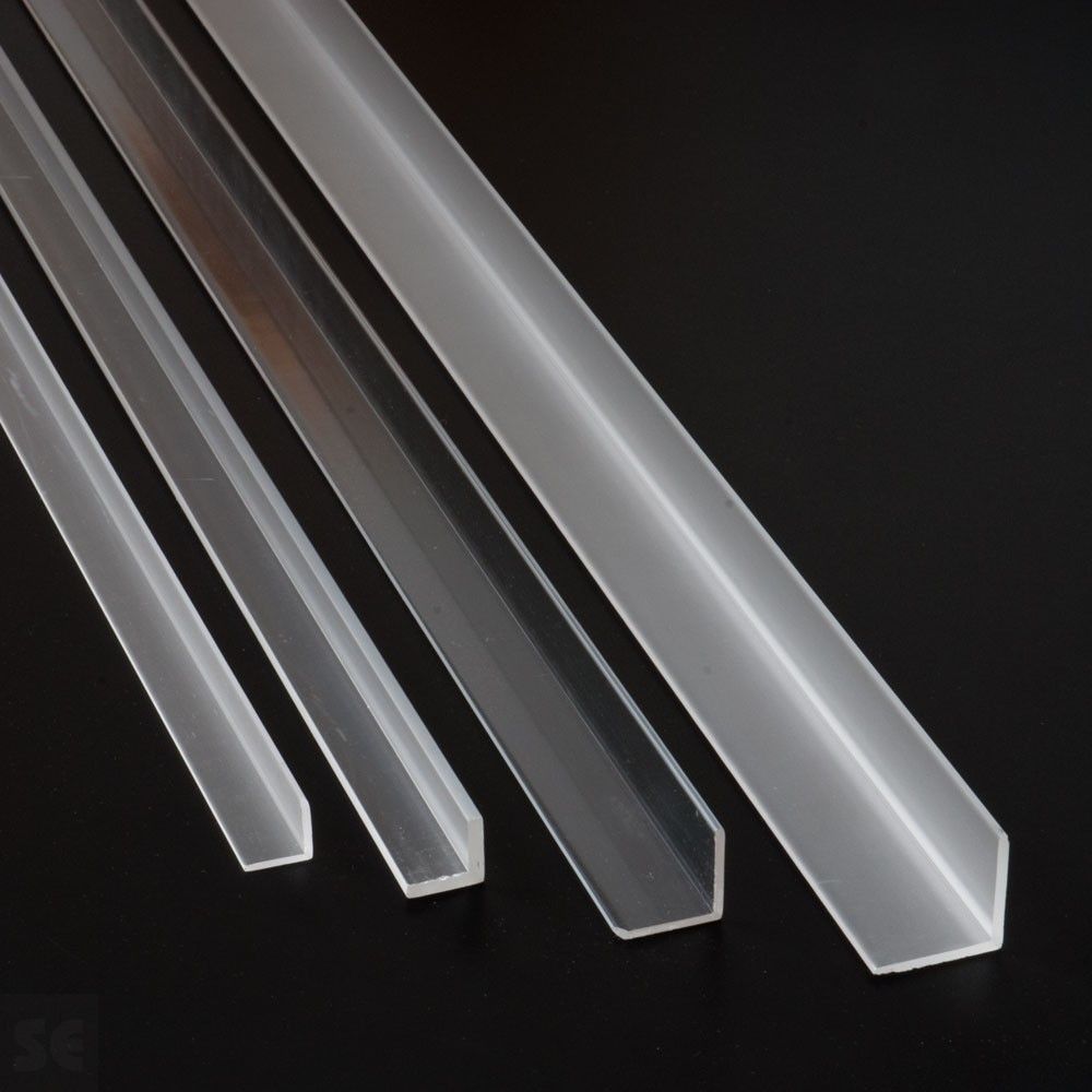 Ángulo de Metacrilato transparente