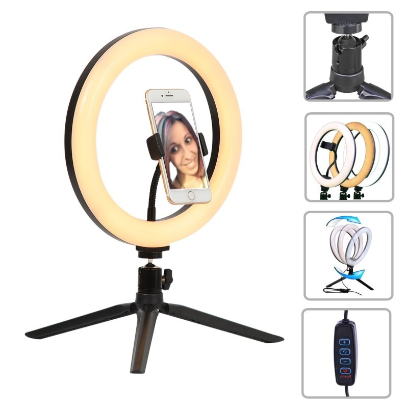 Anillo de led con soporte 260mm de diámetro regulable