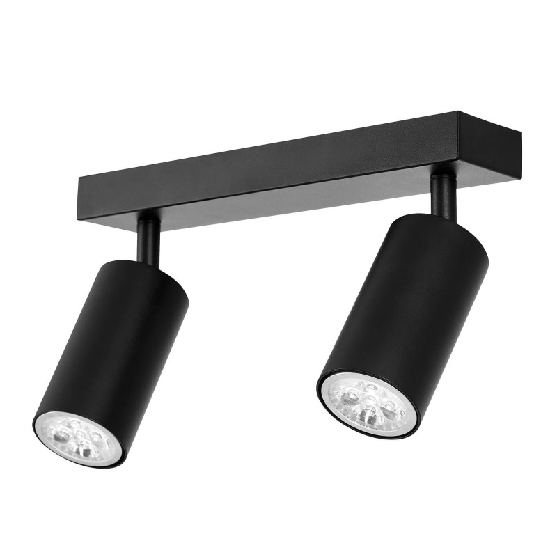 Aplique de techo giratorio de 2 brazos para GU10 color negro
