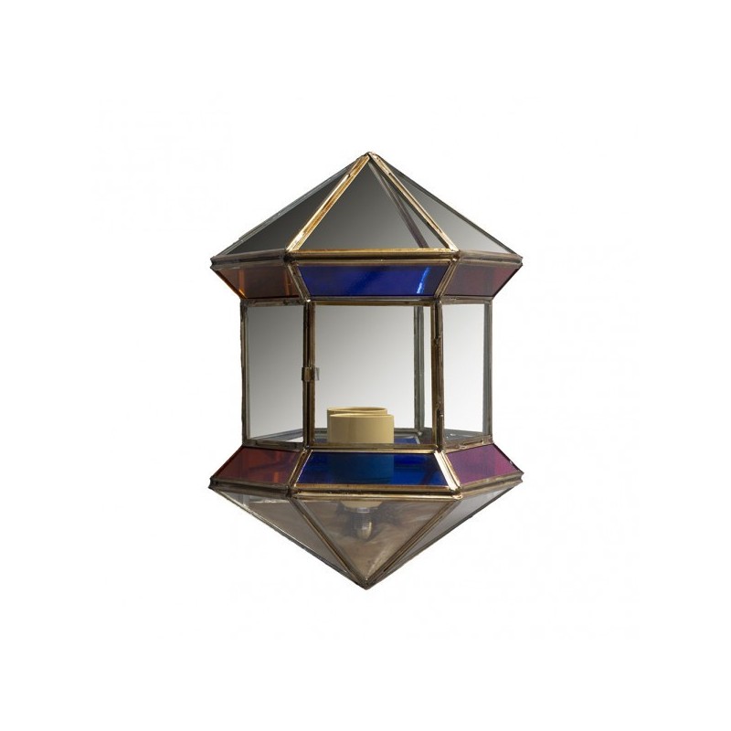 Aplique Hexagonal 1xe27 Granadino Colores 27x20x11 Cm