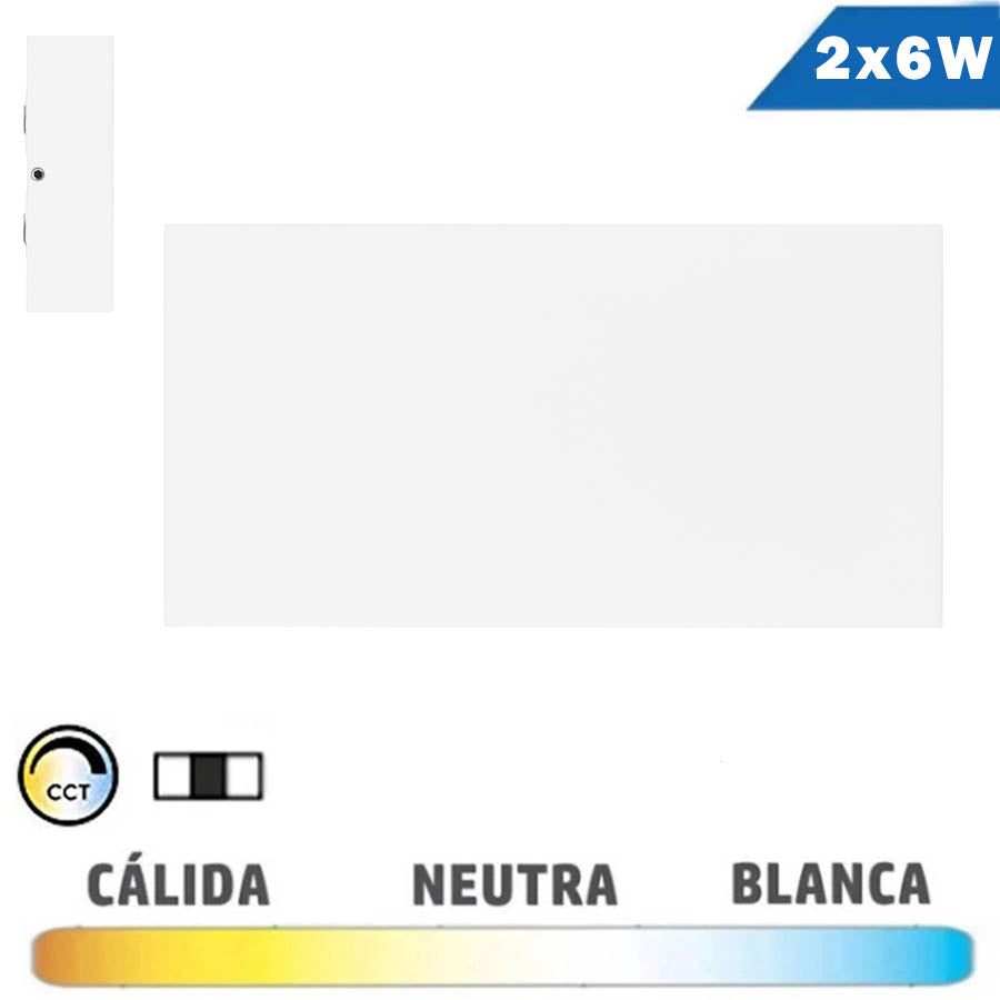 Aplique Pared LED 2 x 6W Exterior IP54 Blanco CCT